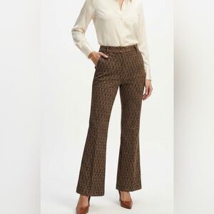 CAbi Brown Patterned Flare Pants